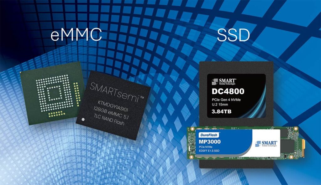 SSD and eMMC storage