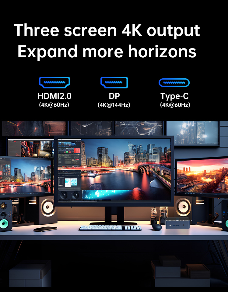 Three screen 4K outputExpand more horizons
