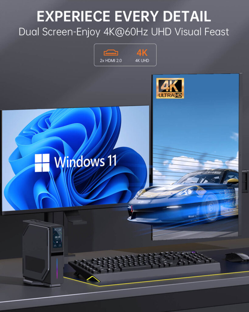 4K@60Hz Dual Screen Mini PC - Ultra HD Visual Experience