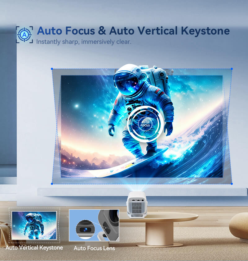 Autofocus and Auto Vertical Keystone Correction for Instant Clarity and Immersive Experience