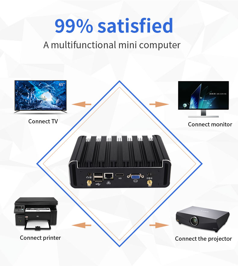 Connects to TVs, monitors, printers, and projectors