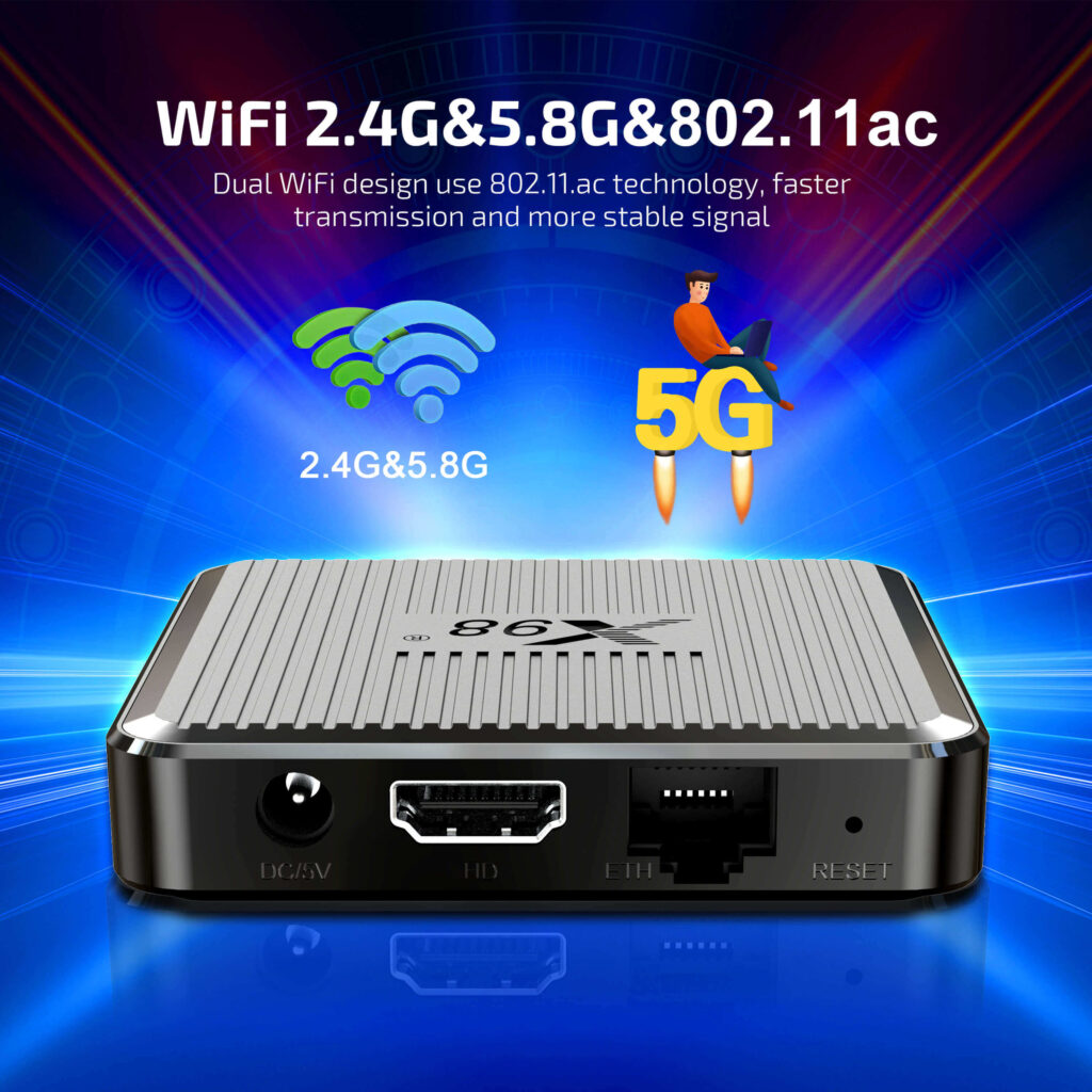Dual-band WiFi (2.4G5.8G) for fast and stable connections
