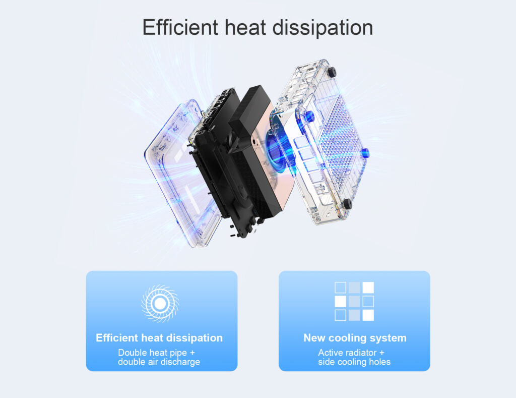 Efficient Cooling System with Dual Heatpipes and Active Radiator