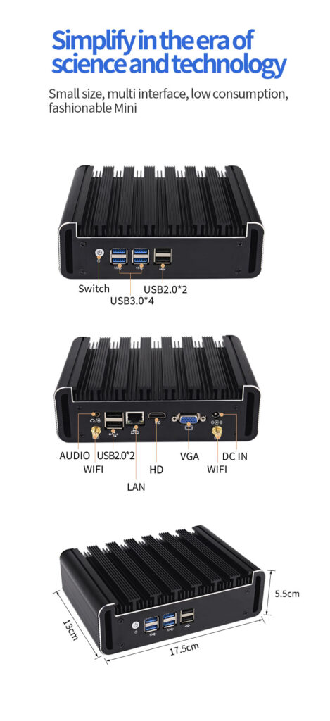Mini Industrial Computer - Rich Ports, Compact Size