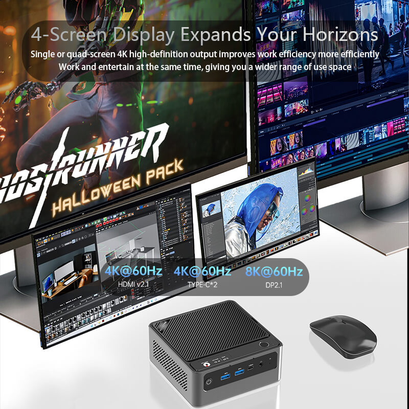 Mini PC with 4K8K Multi-Display Output for Enhanced Work and Entertainment Efficiency