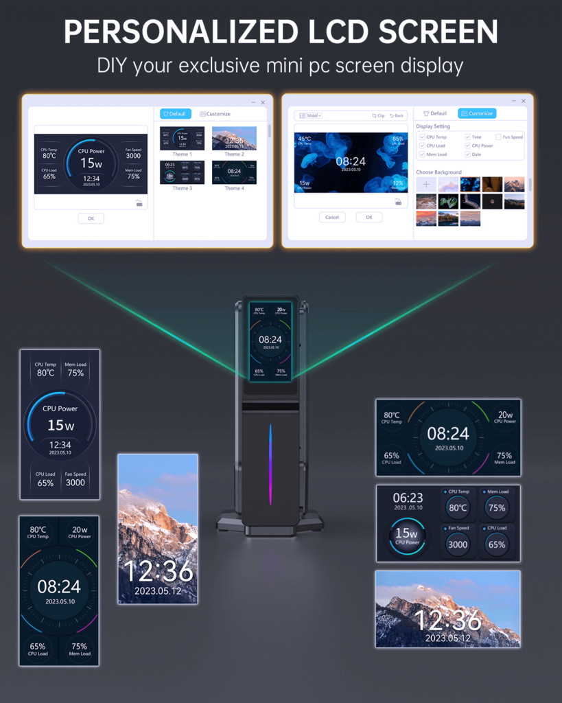 Personalized LCD Screen - Custom Mini PC Display